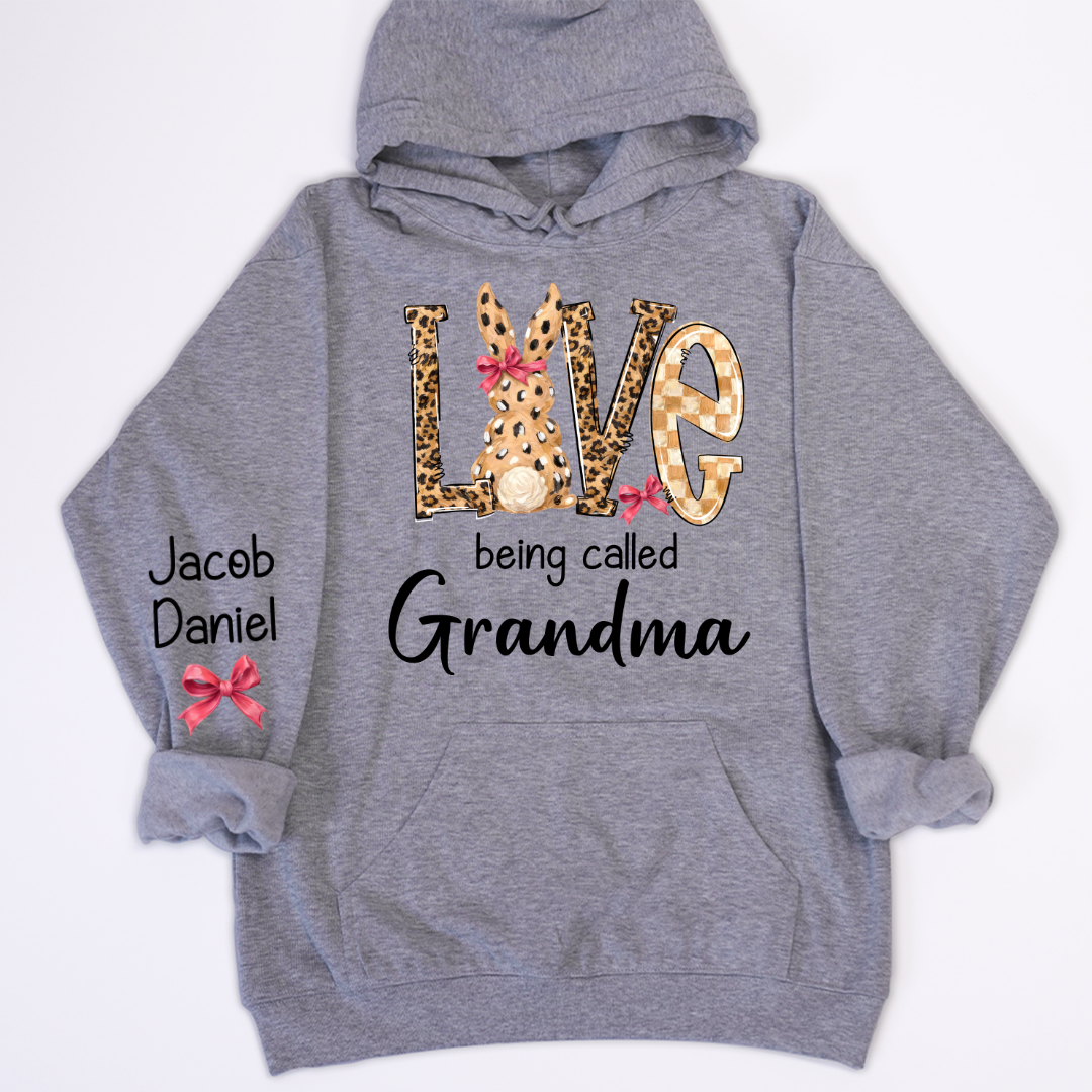 Easter Bunny with Bow Love Being Called Grandma and Grandkids Personalized Shirt