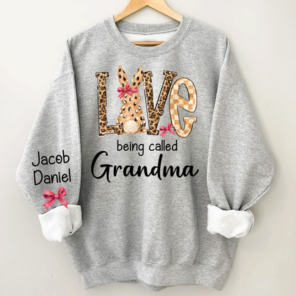 Easter Bunny with Bow Love Being Called Grandma and Grandkids Personalized Shirt