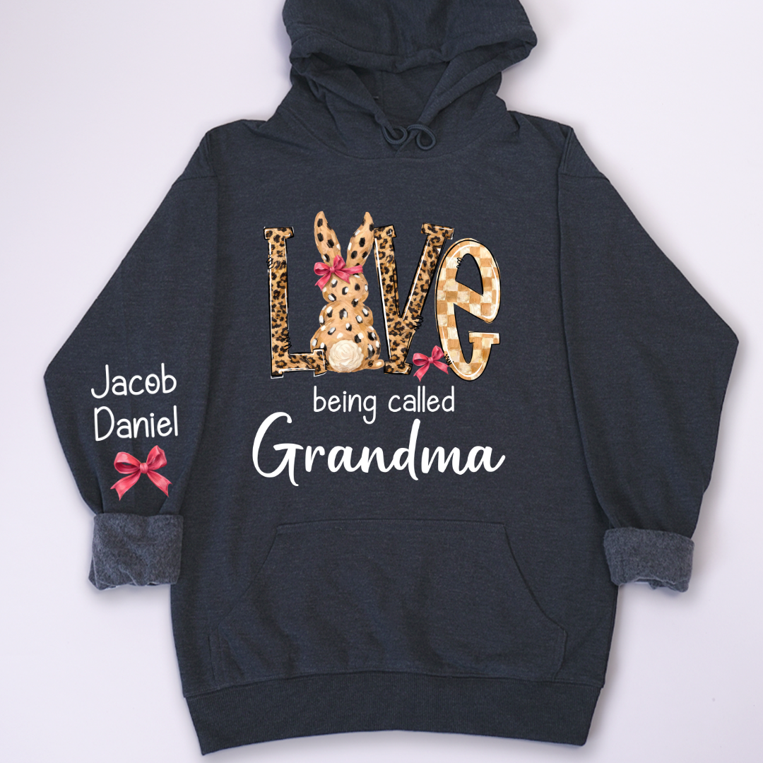Easter Bunny with Bow Love Being Called Grandma and Grandkids Personalized Shirt