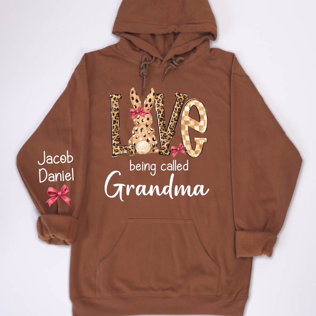 Easter Bunny with Bow Love Being Called Grandma and Grandkids Personalized Shirt
