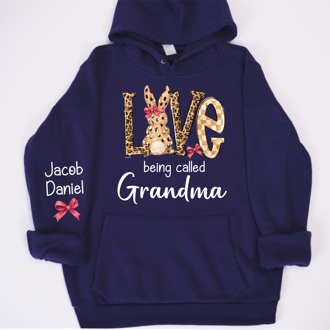 Easter Bunny with Bow Love Being Called Grandma and Grandkids Personalized Shirt