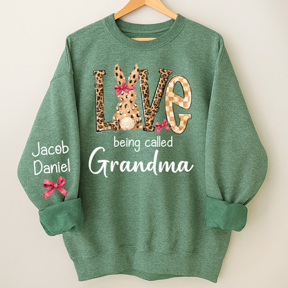 Easter Bunny with Bow Love Being Called Grandma and Grandkids Personalized Shirt