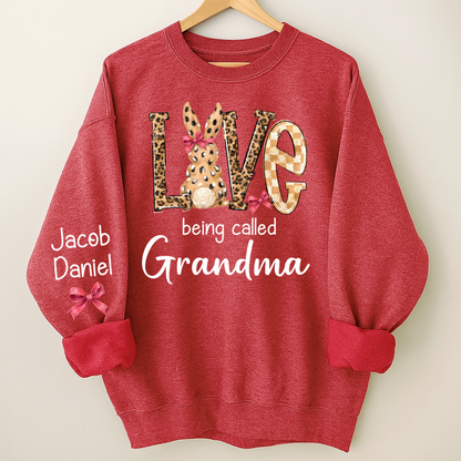 Easter Bunny with Bow Love Being Called Grandma and Grandkids Personalized Shirt