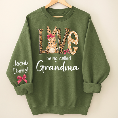 Easter Bunny with Bow Love Being Called Grandma and Grandkids Personalized Shirt