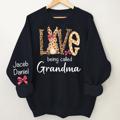 Easter Bunny with Bow Love Being Called Grandma and Grandkids Personalized Shirt