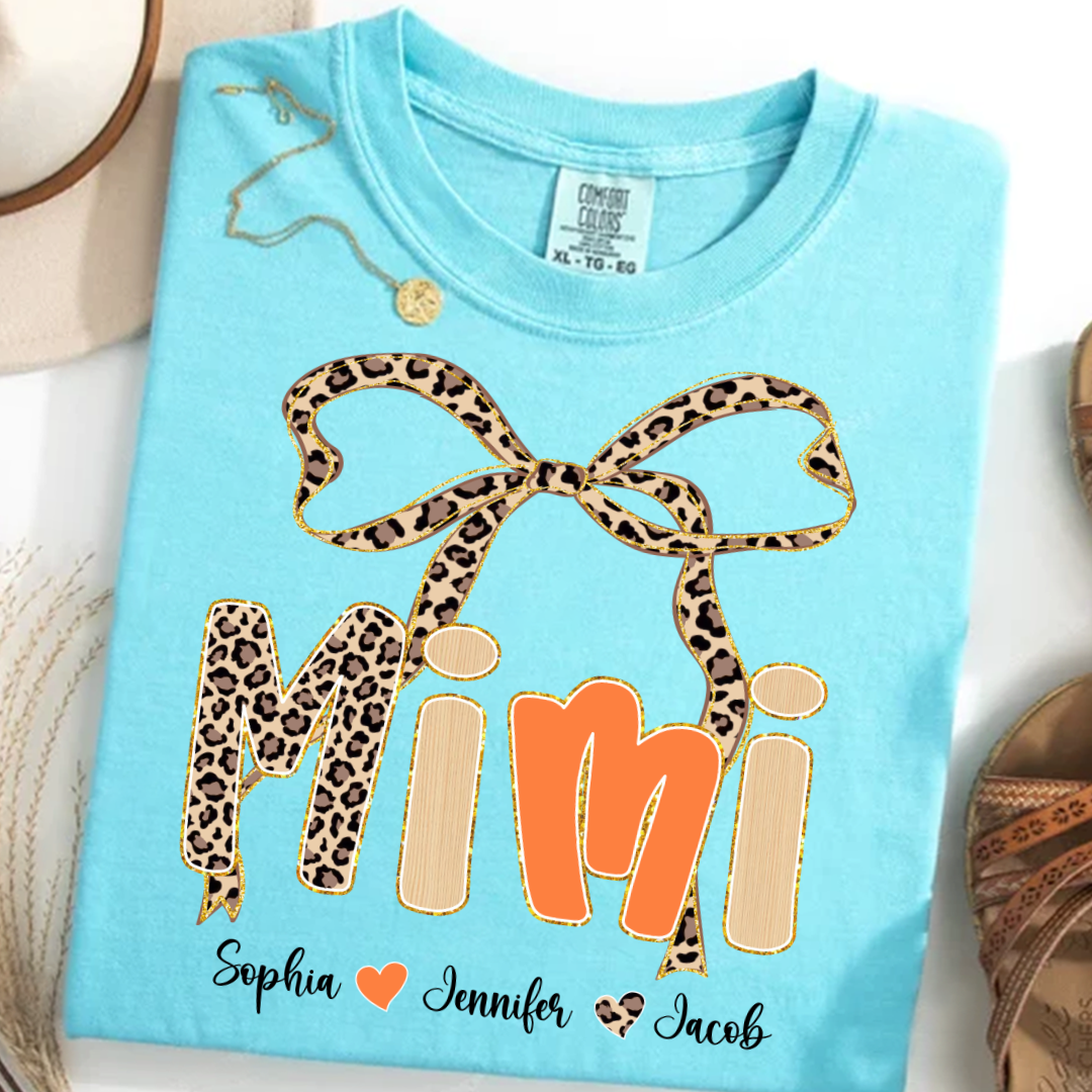 Fall Leopard Mini Nana Gigi Mama and Grandkids Shirt