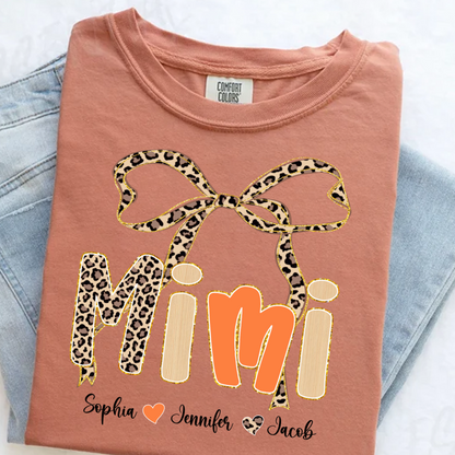 Fall Leopard Mini Nana Gigi Mama and Grandkids Shirt