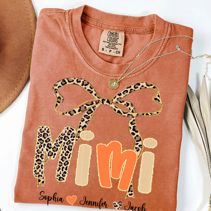 Fall Leopard Mini Nana Gigi Mama and Grandkids Shirt