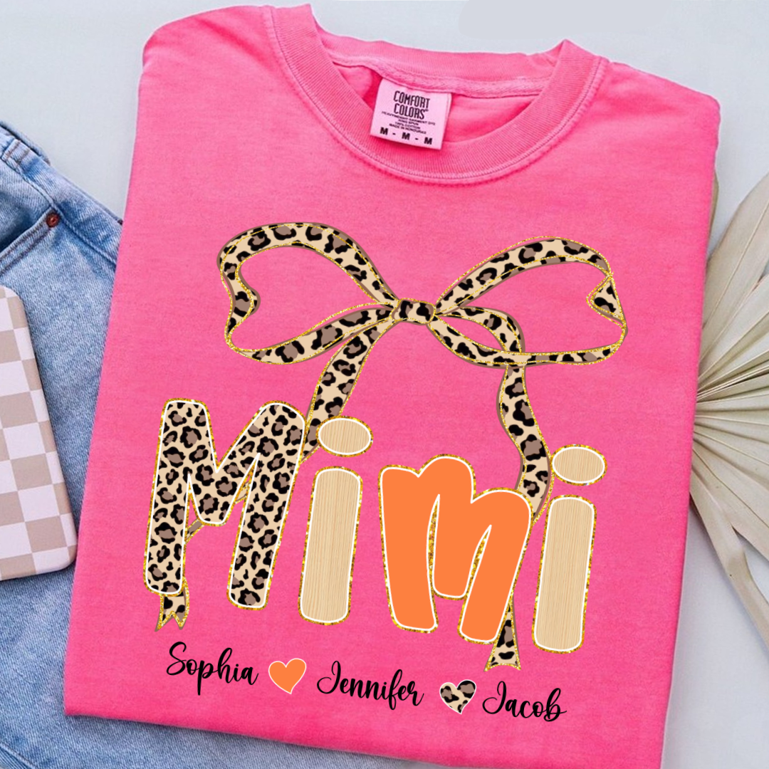 Fall Leopard Mini Nana Gigi Mama and Grandkids Shirt