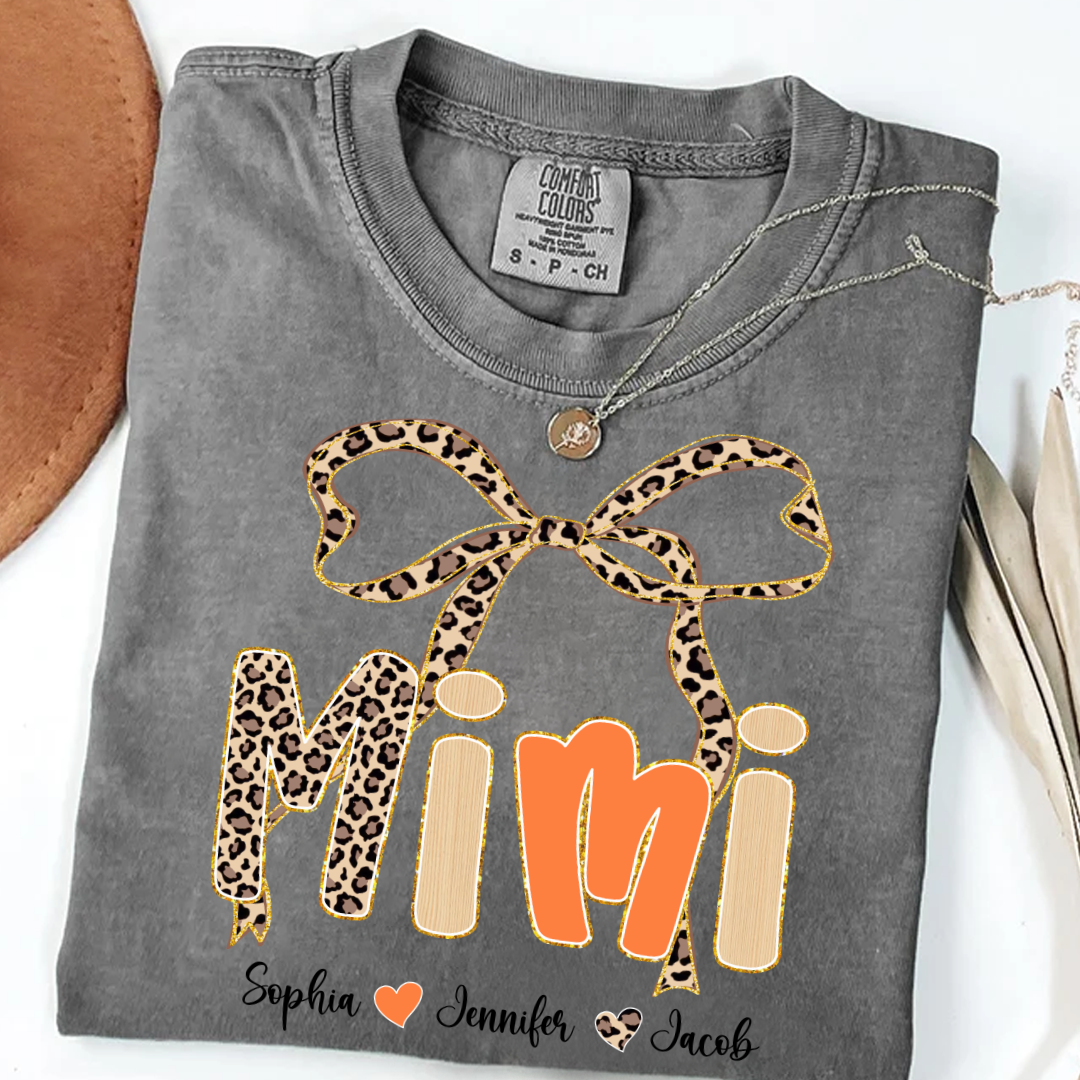 Fall Leopard Mini Nana Gigi Mama and Grandkids Shirt