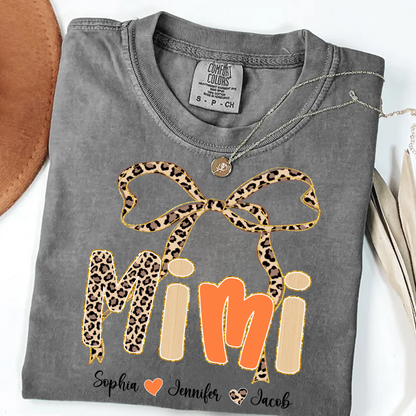 Fall Leopard Mini Nana Gigi Mama and Grandkids Shirt