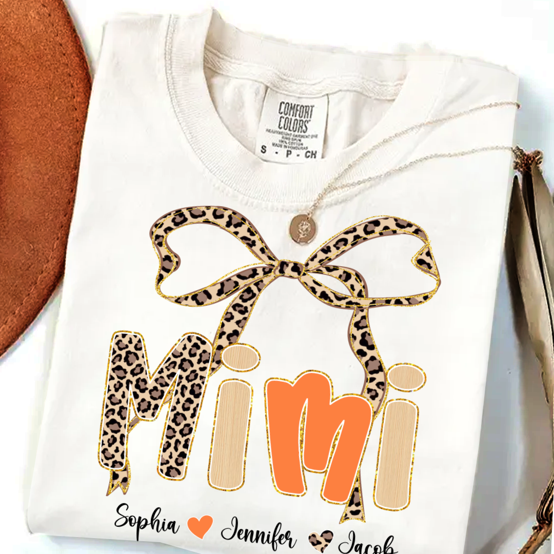 Fall Leopard Mini Nana Gigi Mama and Grandkids Shirt