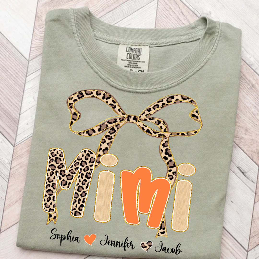 Fall Leopard Mini Nana Gigi Mama and Grandkids Shirt