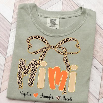Fall Leopard Mini Nana Gigi Mama and Grandkids Shirt