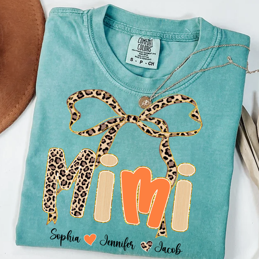 Fall Leopard Mini Nana Gigi Mama and Grandkids Shirt