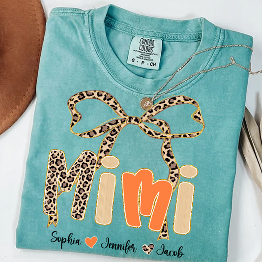 Fall Leopard Mini Nana Gigi Mama and Grandkids Shirt