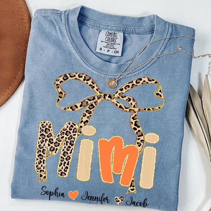Fall Leopard Mini Nana Gigi Mama and Grandkids Shirt