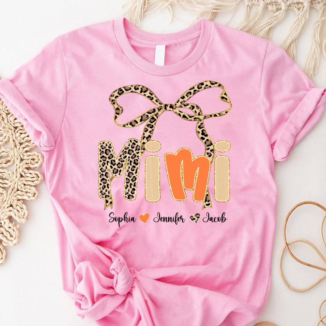 Fall Leopard Mini Nana Gigi Mama and Grandkids Shirt