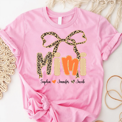 Fall Leopard Mini Nana Gigi Mama and Grandkids Shirt