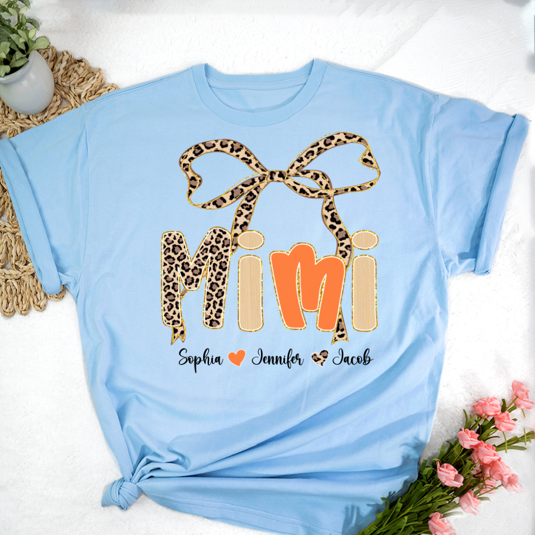 Fall Leopard Mini Nana Gigi Mama and Grandkids Shirt