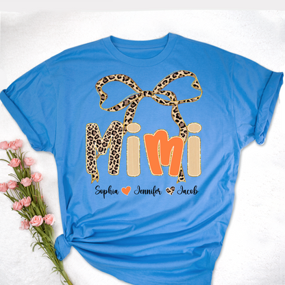 Fall Leopard Mini Nana Gigi Mama and Grandkids Shirt