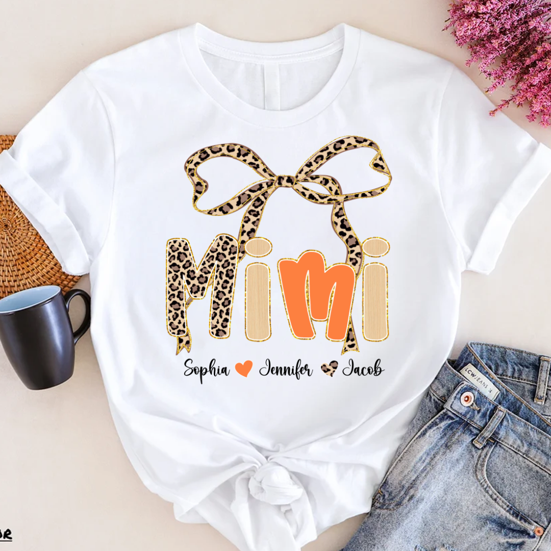 Fall Leopard Mini Nana Gigi Mama and Grandkids Shirt