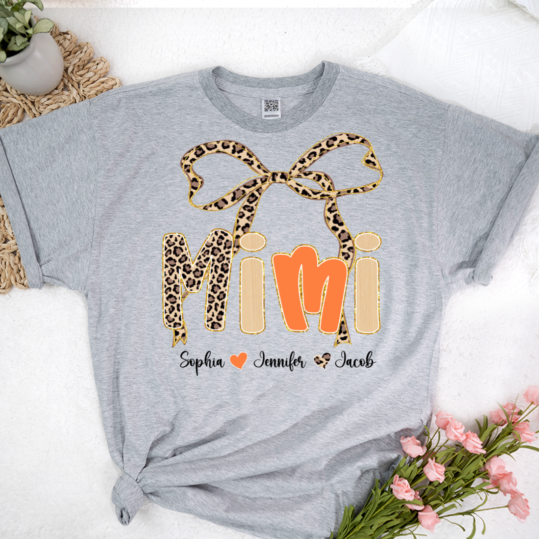 Fall Leopard Mini Nana Gigi Mama and Grandkids Shirt
