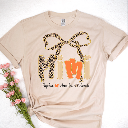 Fall Leopard Mini Nana Gigi Mama and Grandkids Shirt