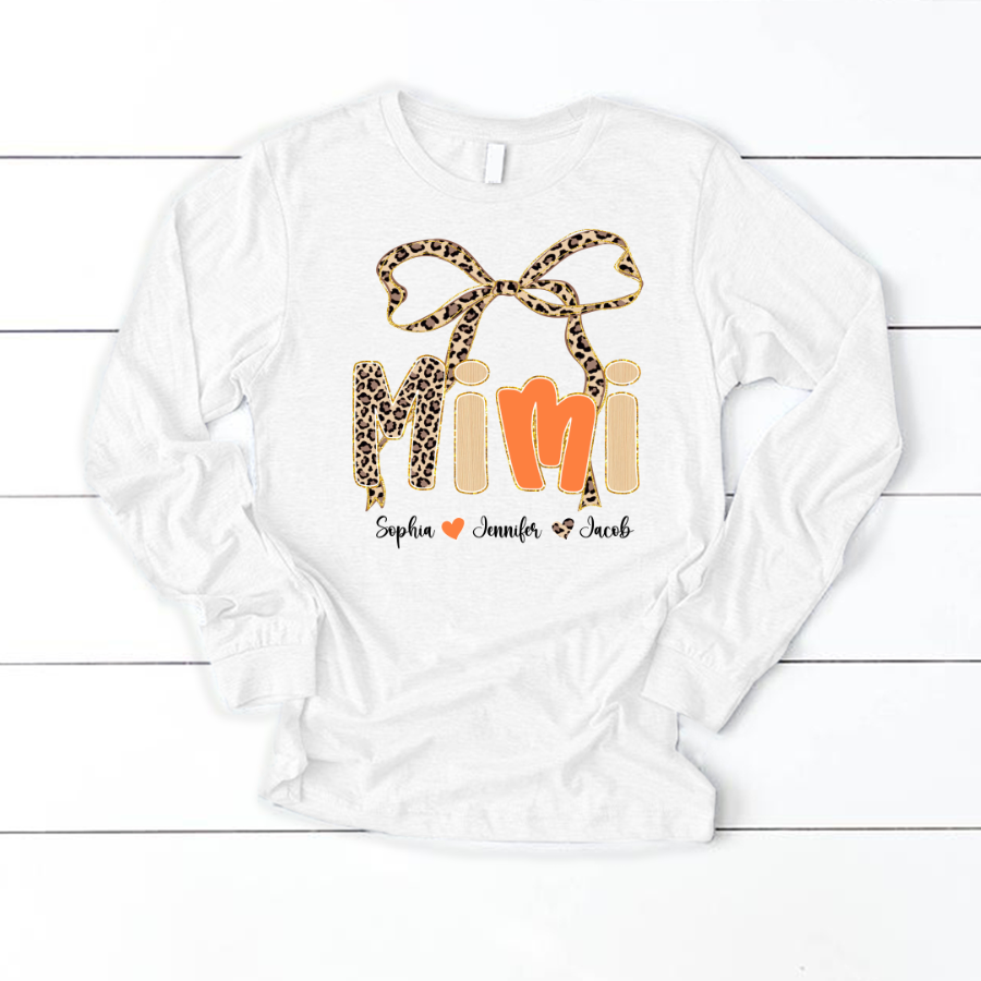 Fall Leopard Mini Nana Gigi Mama and Grandkids Shirt