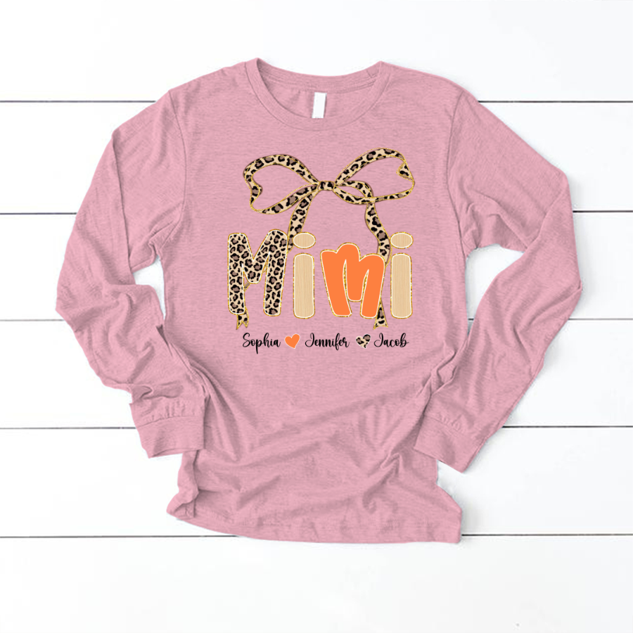 Fall Leopard Mini Nana Gigi Mama and Grandkids Shirt