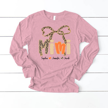 Fall Leopard Mini Nana Gigi Mama and Grandkids Shirt
