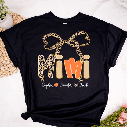 Fall Leopard Mini Nana Gigi Mama and Grandkids Shirt