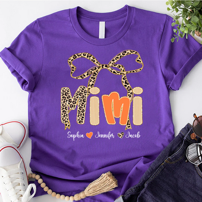 Fall Leopard Mini Nana Gigi Mama and Grandkids Shirt