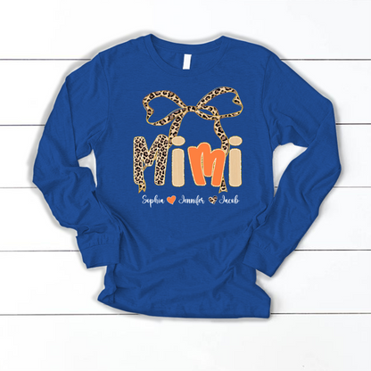 Fall Leopard Mini Nana Gigi Mama and Grandkids Shirt