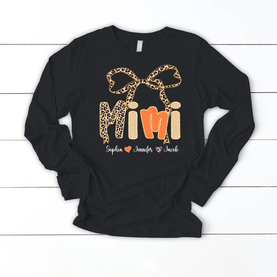 Fall Leopard Mini Nana Gigi Mama and Grandkids Shirt