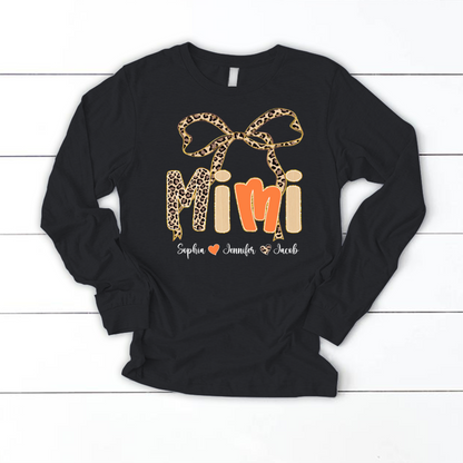 Fall Leopard Mini Nana Gigi Mama and Grandkids Shirt