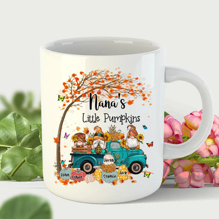 Fall Gnomes Truck Grandma's Little Pumpkins And Kids CTH01 Mug