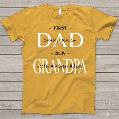 First Dad Kids And Grandpa Grandkids VTN221126 T-Shirt