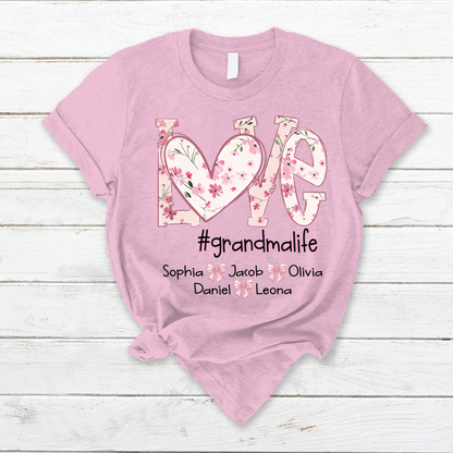 Flower Love Grandma Life Daisy Floral Mothers Day Gift Shirt