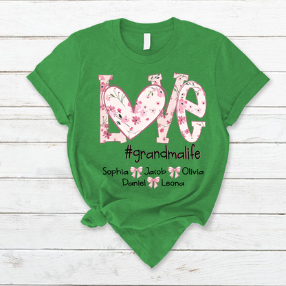 Flower Love Grandma Life Daisy Floral Mothers Day Gift Shirt