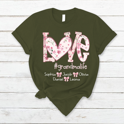 Flower Love Grandma Life Daisy Floral Mothers Day Gift Shirt