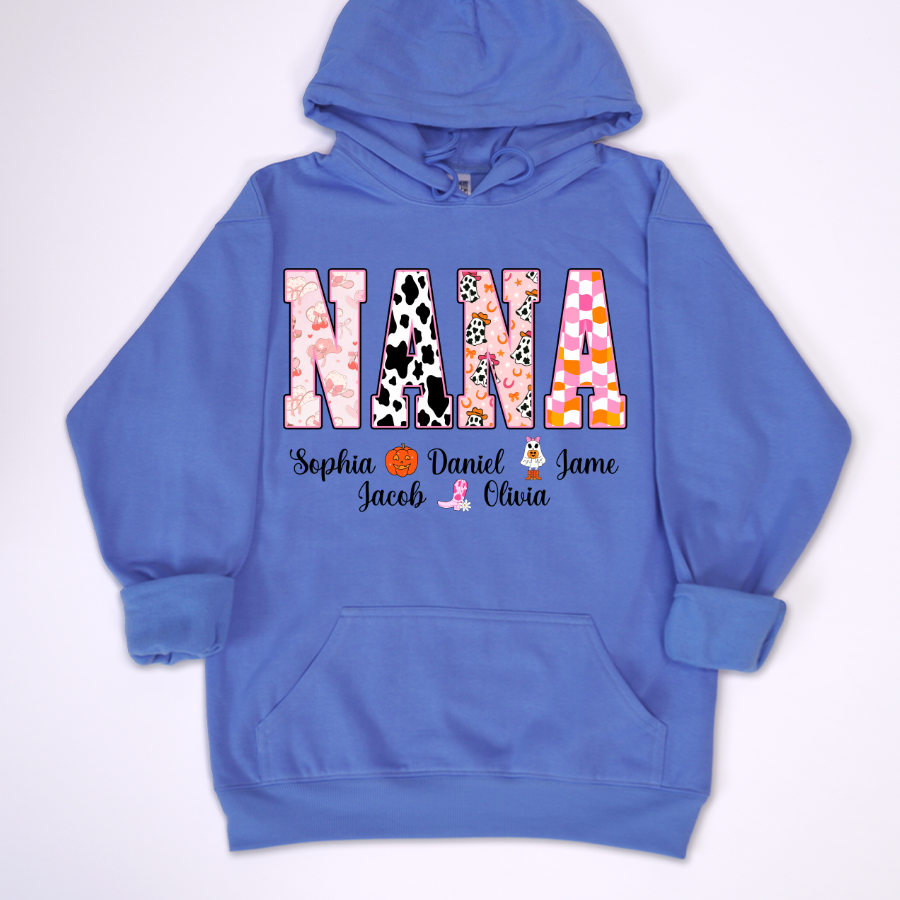 Ghost Halloween Fall Custom Nana And Grandkids Shirt