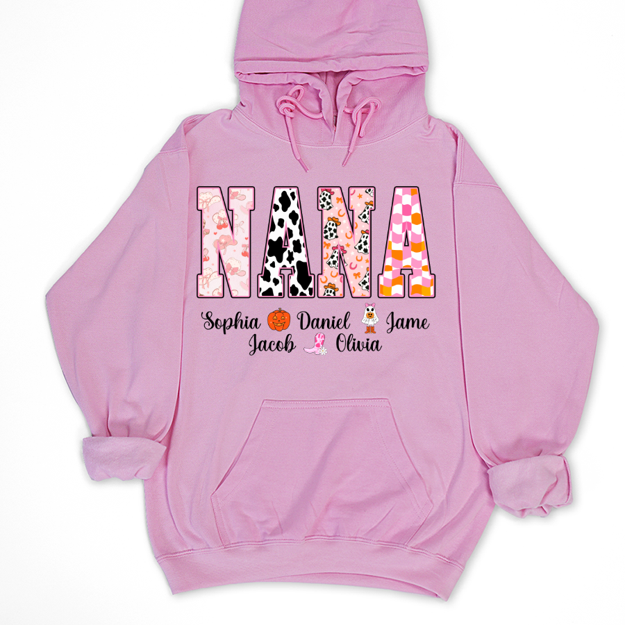 Ghost Halloween Fall Custom Nana And Grandkids Shirt