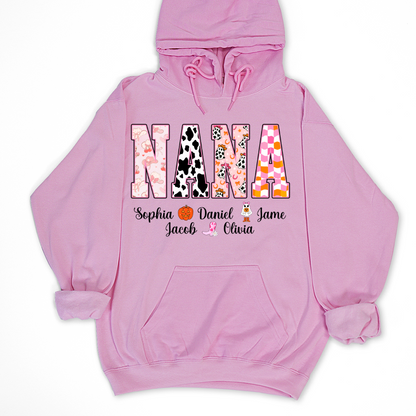 Ghost Halloween Fall Custom Nana And Grandkids Shirt
