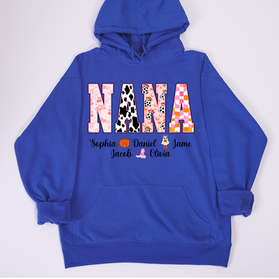 Ghost Halloween Fall Custom Nana And Grandkids Shirt