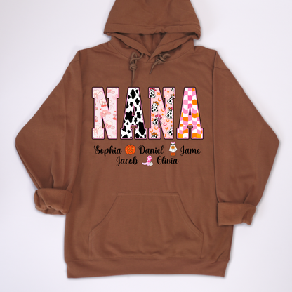 Ghost Halloween Fall Custom Nana And Grandkids Shirt