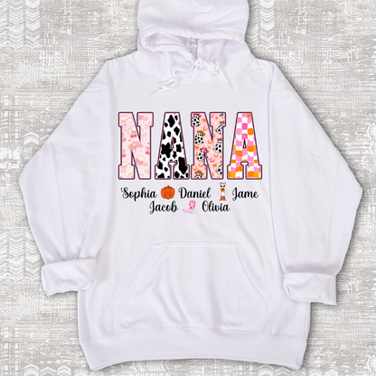 Ghost Halloween Fall Custom Nana And Grandkids Shirt