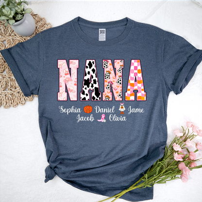 Ghost Halloween Fall Custom Nana And Grandkids Shirt
