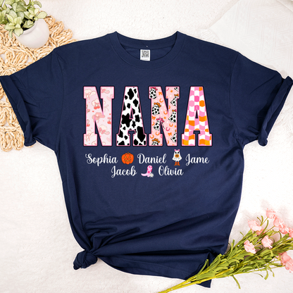 Ghost Halloween Fall Custom Nana And Grandkids Shirt