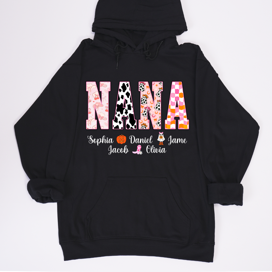 Ghost Halloween Fall Custom Nana And Grandkids Shirt